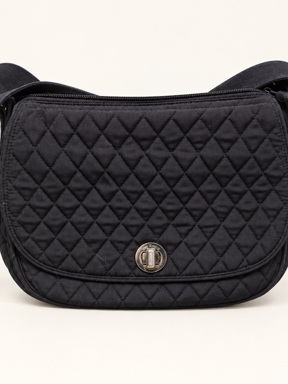Vera Bradley Black Quilted Turn-Lock Crossbody Bag